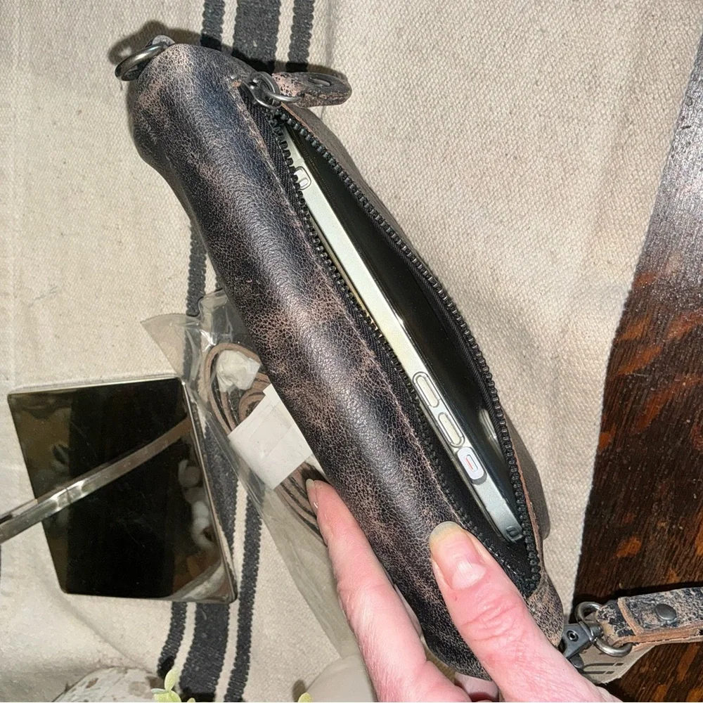 NWT Bed Stu Leather Cadence Wallet Wristlet Crossbody Bag Black Lux MSRP 175 - Picture 8 of 15